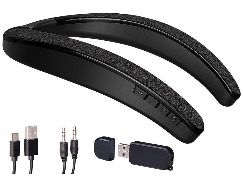 auvisio 2in1-Akku-TV-Nackenlautsprecher mit Bluetooth, Freisprechen, MP3 Elektroniktrade Switzerland