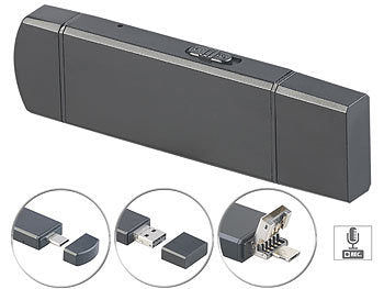 auvisio 2in1-USB-Stick & Voice-Recorder, VOX-Funktion, 20 Std., 8 GB, OTG Elektroniktrade Switzerland