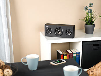 auvisio auvisio 2.1-Regal-Holzlautsprecher mit Bluetooth, Subwoofer & Akku, 12 Watt Elektroniktrade Switzerland