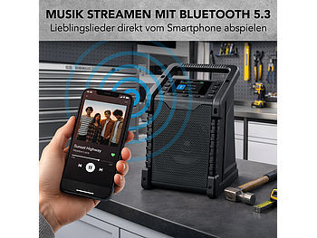 auvisio auvisio DAB-Baustellenradio: Baustellen- & Outdoor-Radio, DAB+, FM, Bluetooth, Display, 40 W, Akku elektroniktrade Switzerland