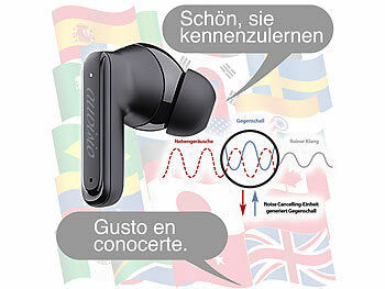 auvisio auvisio KI Übersetzer Kopfhörer: KI-Echtzeitzeitübersetzer & In-Ear-Kopfhörer, 135 Sprachen Elektroniktrade Switzerland