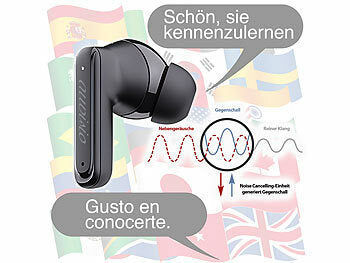 auvisio auvisio KI Übersetzer Kopfhörer: KI-Echtzeitzeitübersetzer & In-Ear-Kopfhörer, 135 Sprachen elektroniktrade Switzerland