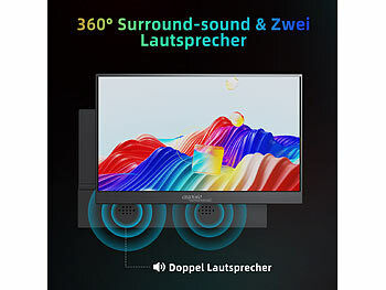 auvisio Mobiler 15,6"/39,6 cm IPS-Superslim-Monitor, FHD, Schutzcase, Standfuß Elektroniktrade Switzerland