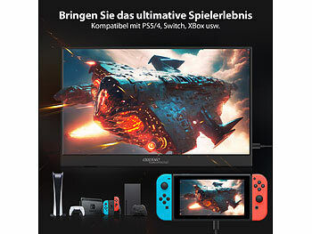 auvisio Mobiler 15,6"/39,6 cm IPS-Superslim-Monitor, FHD, Schutzcase, Standfuß Elektroniktrade Switzerland