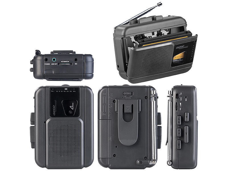 auvisio Mobiler Kassettenspieler, Bluetooth-Transmitter, Sprachrekorder, Radio Elektroniktrade Switzerland