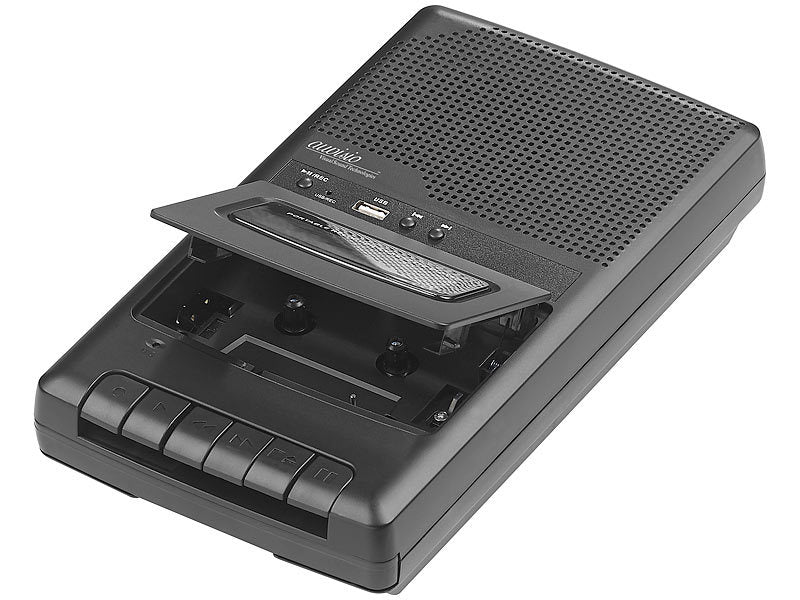 auvisio Mobiler Kassettenspieler & USB-Digitalisierer, Lautsprecher & Mikrofon elektroniktrade Switzerland