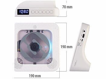 auvisio Tragbarer Akku-CD-Spieler & UKW-Radio, Bluetooth, Timer, USB, AUX Elektroniktrade Switzerland