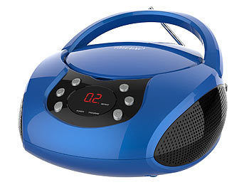 auvisio Tragbarer Stereo-CD-Player mit Radio, Audio-Eingang & LED-Display Elektroniktrade Switzerland