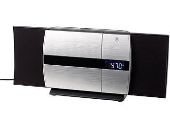 auvisio Vertikale Stereoanlage mit Bluetooth, CD, MP3, Radio, AUX, NFC, 20 W Elektroniktrade Switzerland