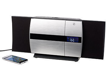 auvisio Vertikale Stereoanlage mit Bluetooth, CD, MP3, Radio, AUX, NFC, 20 W Elektroniktrade Switzerland