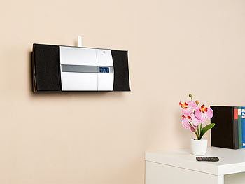 auvisio Vertikale Stereoanlage mit Bluetooth, CD, MP3, Radio, AUX, NFC, 20 W Elektroniktrade Switzerland