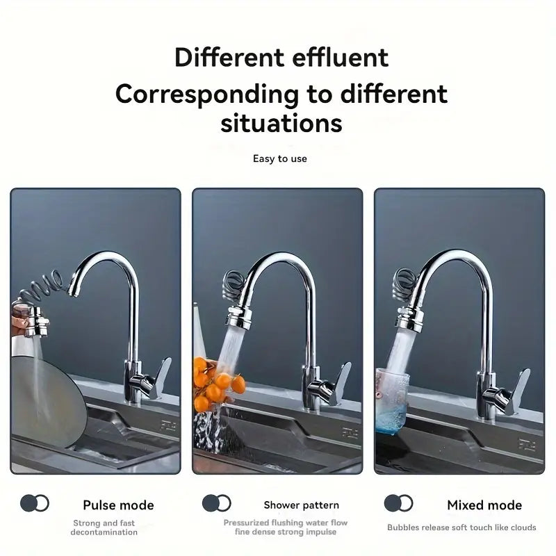 Dehnbarer dreistufiger Wasserhahnverlängerer universell in Küche und Bad