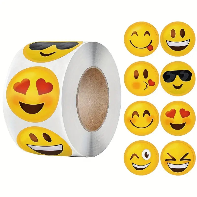 500 x Emoticons Aufkleber 2,5 Cm / 1,0 Zoll Für Coole Deko, Briefe, etc