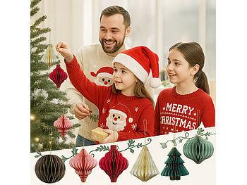 Britesta Britesta Weihnachtsdeko Set: 24er-Set Weihnachts-Deko zum Aufhängen, 3D-Ornamente aus Papier elektroniktrade Switzerland