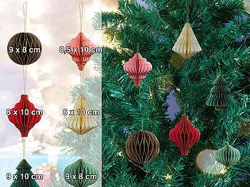 Britesta Britesta Weihnachtsdeko Set: 24er-Set Weihnachts-Deko zum Aufhängen, 3D-Ornamente aus Papier elektroniktrade Switzerland