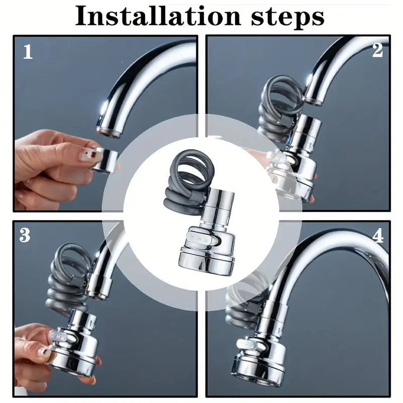 Dehnbarer dreistufiger Wasserhahnverlängerer universell in Küche und Bad