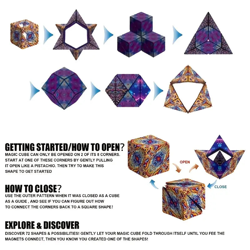 Shashibo Cubes - Magnetischer 3D Zauberwürfel Geometrie Vertikal