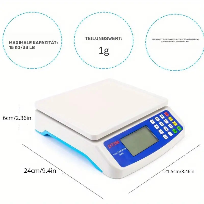 Digitale Küchenwaage DT580 – 30 kg / 1 g Präzision