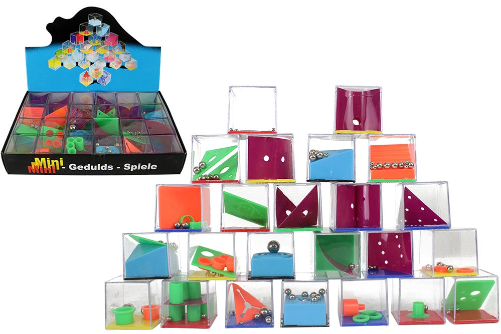 Geduldspiel 24-fach sortiert ca 4 x 4 x 4 cm