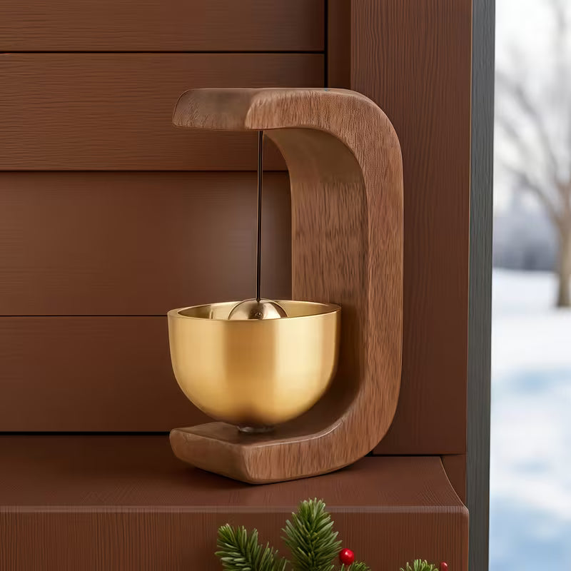 Natürliche Holz-Windklingel & Türklingel - Magnetische Klebefläche