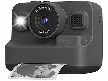 Callstel Full-HD-Sofortbildkamera mit Thermodrucker, Display, Akku, 16x-Zoom Elektroniktrade Switzerland