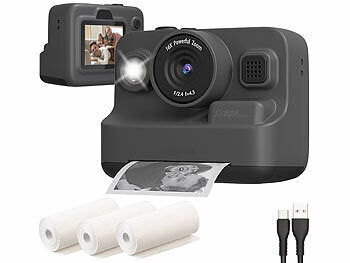 Callstel Full-HD-Sofortbildkamera mit Thermodrucker, Display, Akku, 16x-Zoom Elektroniktrade Switzerland