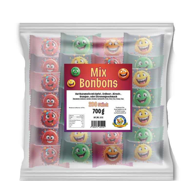 candytoys.ch 200 x Bonbon-Mix "Frucht" 700g Elektroniktrade Switzerland