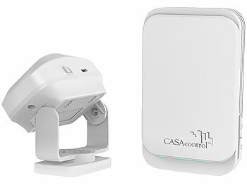 CASAcontrol CASAcontrol Funk-Durchgangsmelder & Alarm, PIR, batteriebetriebene Klingel, weiß elektroniktrade Switzerland