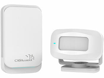 CASAcontrol CASAcontrol Funk-Durchgangsmelder & Alarm, PIR, batteriebetriebene Klingel, weiß elektroniktrade Switzerland