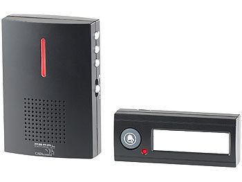 CASAcontrol Funk-Türklingel, Licht- & Ton-Signal, 100 m Reichweite, IPX4, schwarz Elektroniktrade Switzerland
