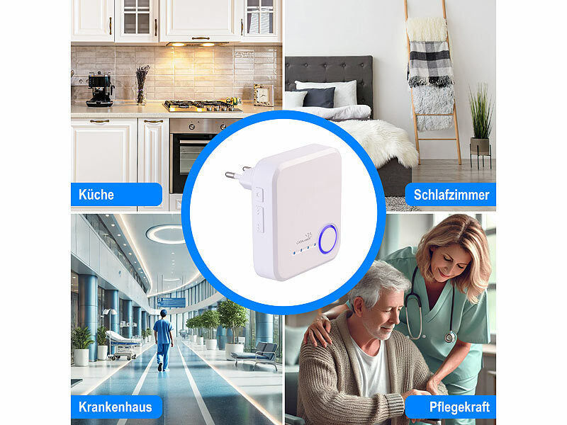 CASAcontrol Smartes SOS-Notrufknopf-Set für Senioren, 2x Sender, 1x Empfänger, App elektroniktrade Switzerland