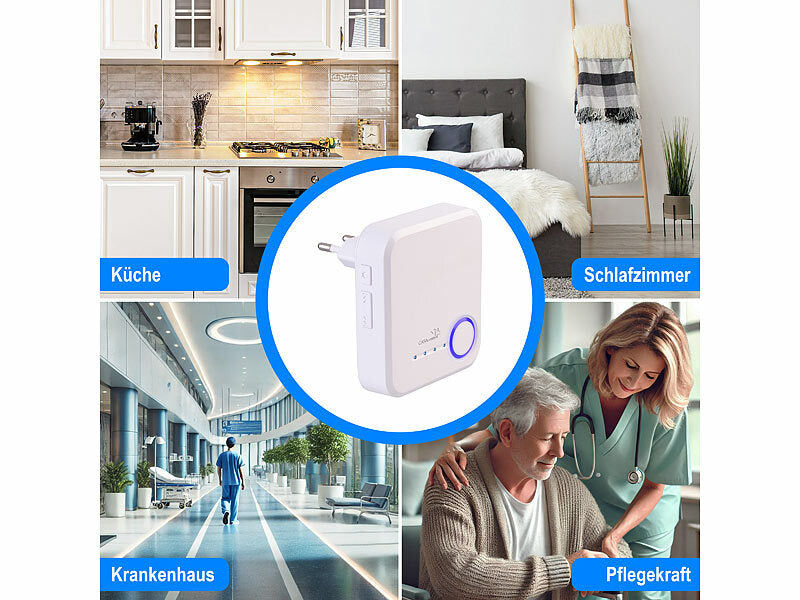 CASAcontrol Smartes SOS-Notrufknopf-Set für Senioren, 2x Sender, 1x Empfänger, App Elektroniktrade Switzerland