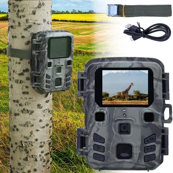 Casativo Tech Kompakte Wildkamera, Full HD, PIR Bewegungssensor, Nachtsicht mit IR LEDs, IPX5, 180g leicht, Farbdisplay, für eine diskrete Tierbeobachtung elektroniktrade Switzerland