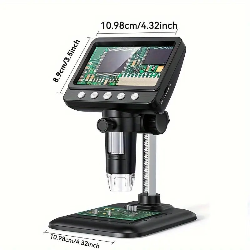 Digitales Mikroskop mit 10.92cm HD IPS Bildschirm, 50-1000X Zoom
