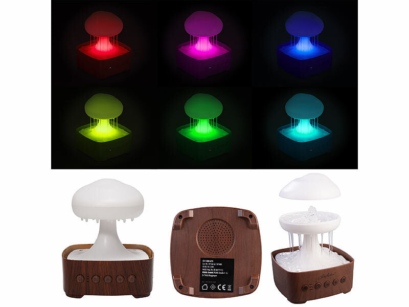 Regenwolke-Luftbefeuchter, USB-C, LED-Farbwechsel, 5 Naturgeräusche