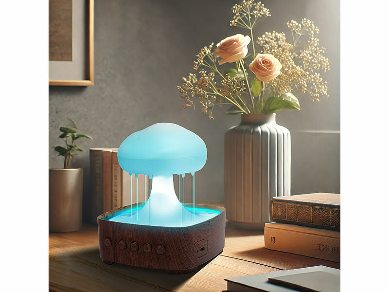 Regenwolke-Luftbefeuchter, USB-C, LED-Farbwechsel, 5 Naturgeräusche