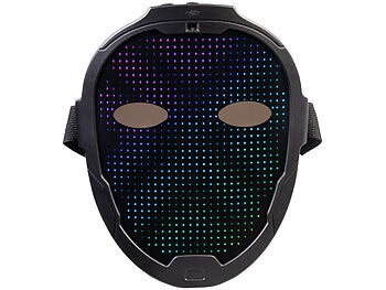 infactory LED-Gesichtsmaske mit Gestensteuerung, 80 Muster, LiPo-Akku, USB-C