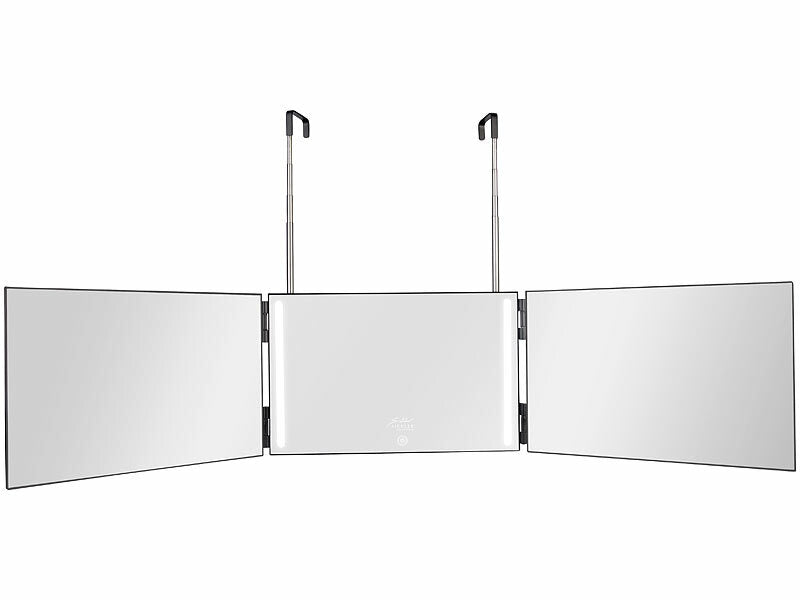 360°-Akku-LED-Tür-Spiegel, Teleskophaken, höhenverstellbar, klappbar