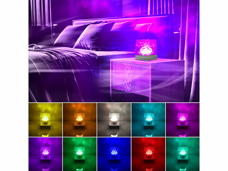 LED-Nordlicht-Sternenhimmel-Projektor, RGB, dimmbar, Fernbedienung