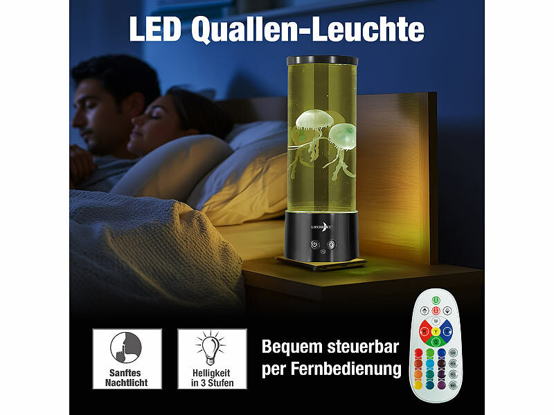 LED-Quallen-Leuchte, 17 Farben, 4 Modi, 3 Helligkeiten, Fernbedienung
