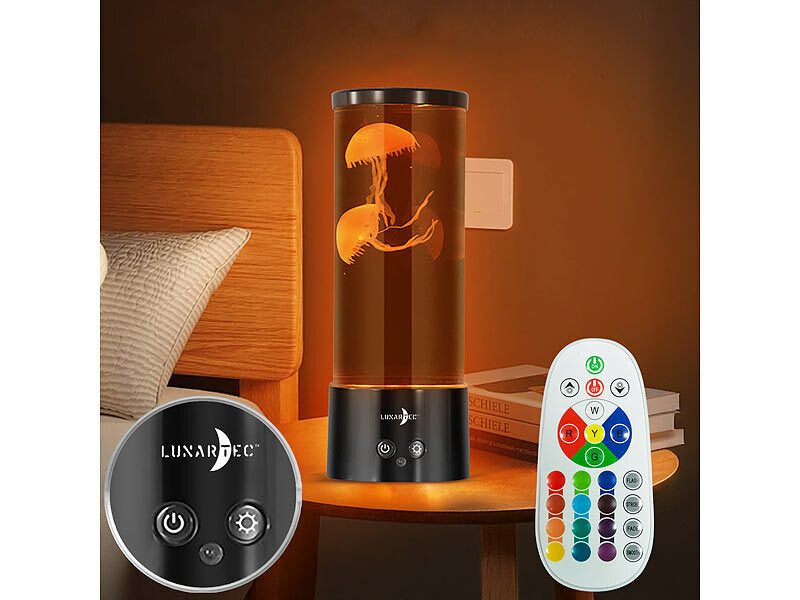 LED-Quallen-Leuchte, 17 Farben, 4 Modi, 3 Helligkeiten, Fernbedienung