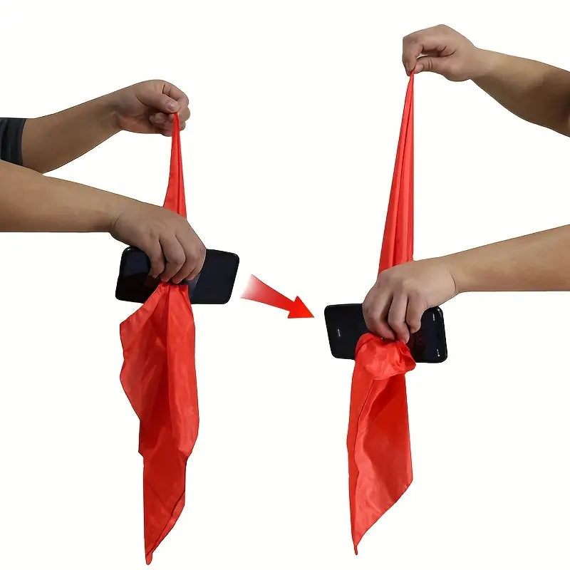 Rotes Tuch Durch Smartphone-Bildschirm-Illusion Zaubertrick