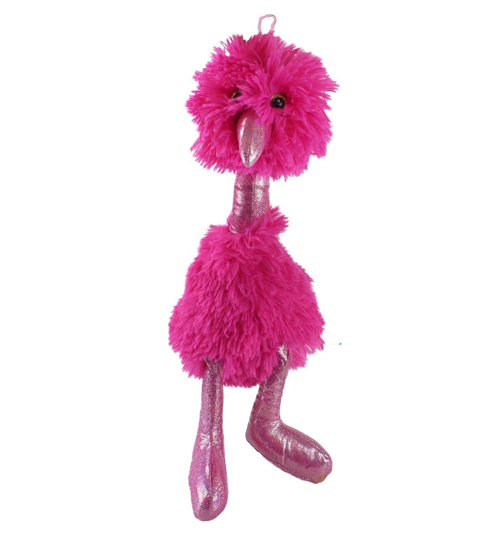 Vogel flauschig in Rot ca 48 cm