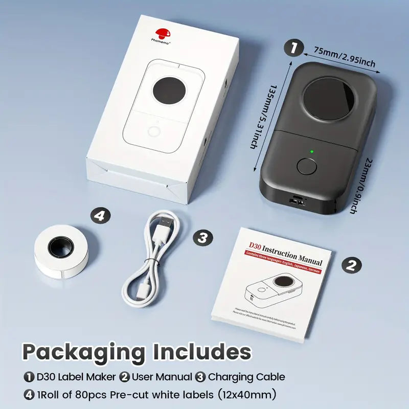 Phomemo D30 Etikettendrucker - Tragbarer Mini-Thermodrucker mit Band