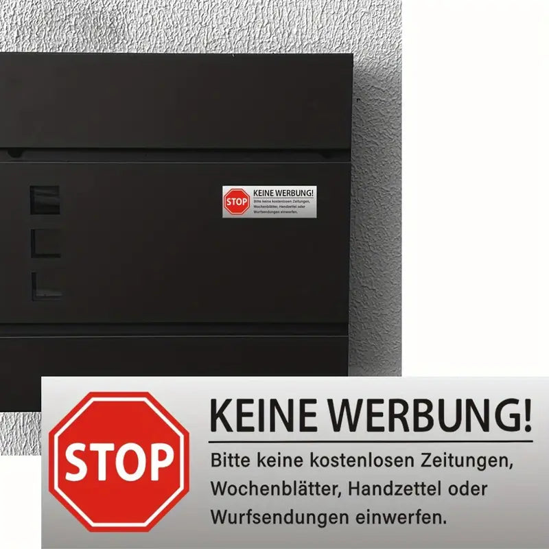 Stoppschild Aufkleber für Briefkasten - Bitte Keine Werbung