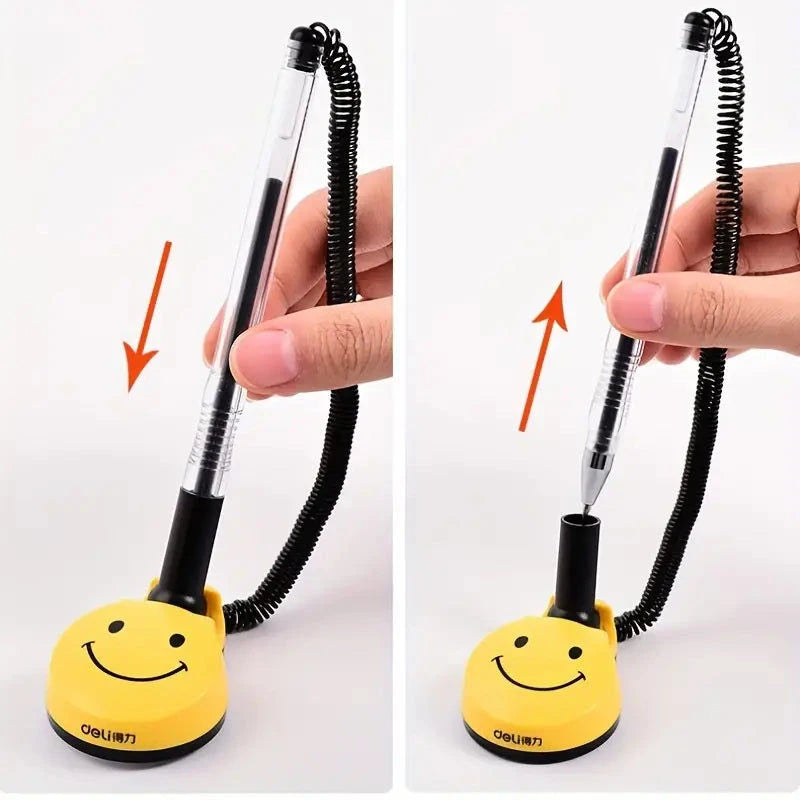 Deli Unterschriftenstift mit Smilie Halter für Tische, Schalter, Kassen Elektroniktrade Switzerland