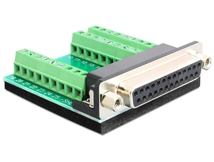 Delock Adapter Sub-D 25 Pin Buchse - Terminalblock 27 Pin elektroniktrade Switzerland