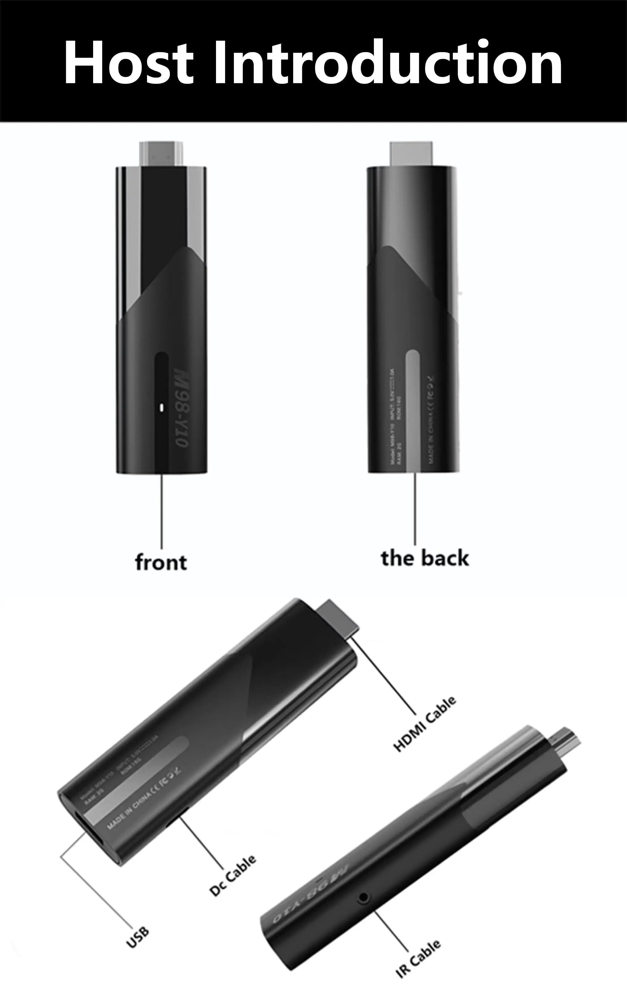 4K Y10 Android TV Stick M98 2GB/16GB