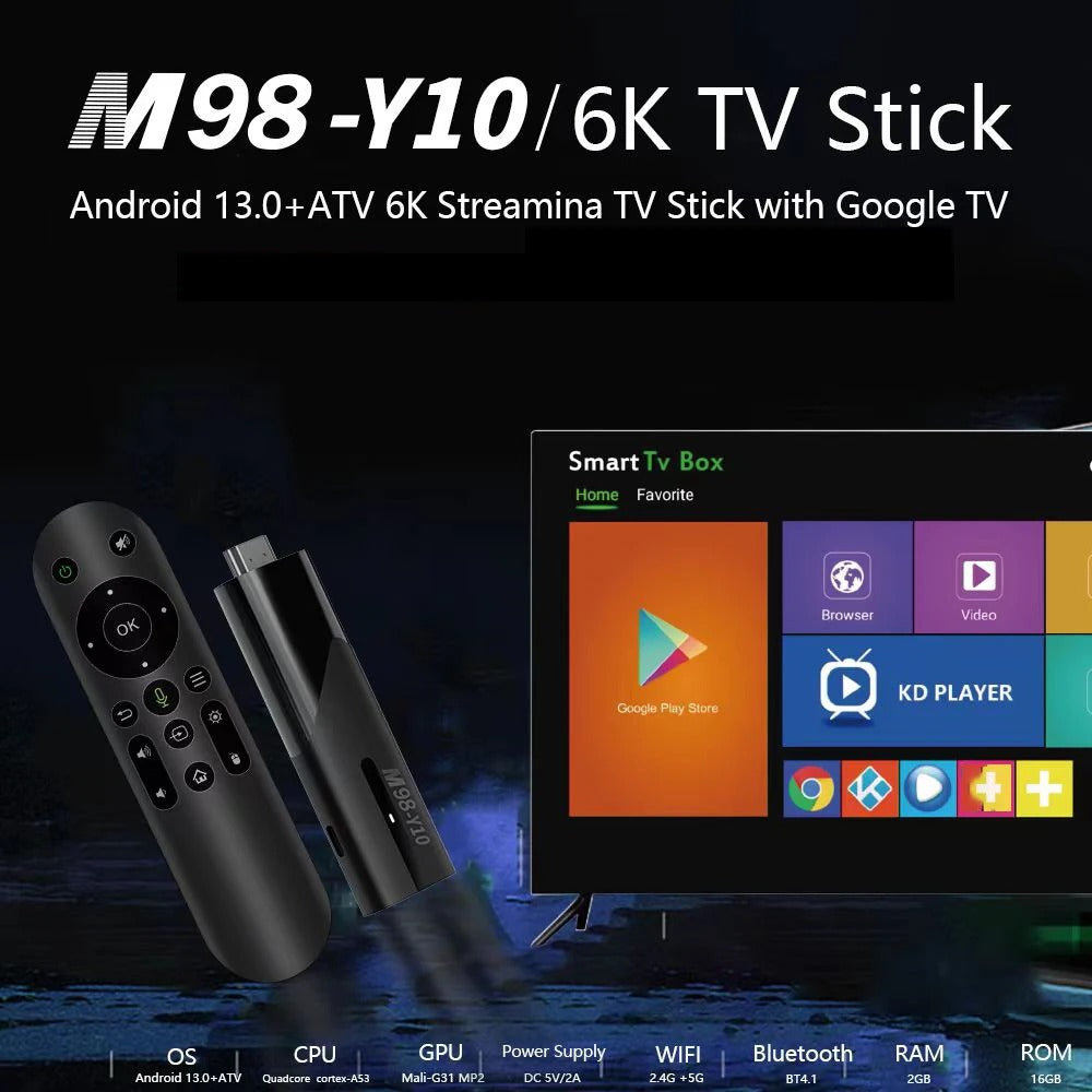 4K Y10 Android TV Stick M98 2GB/16GB
