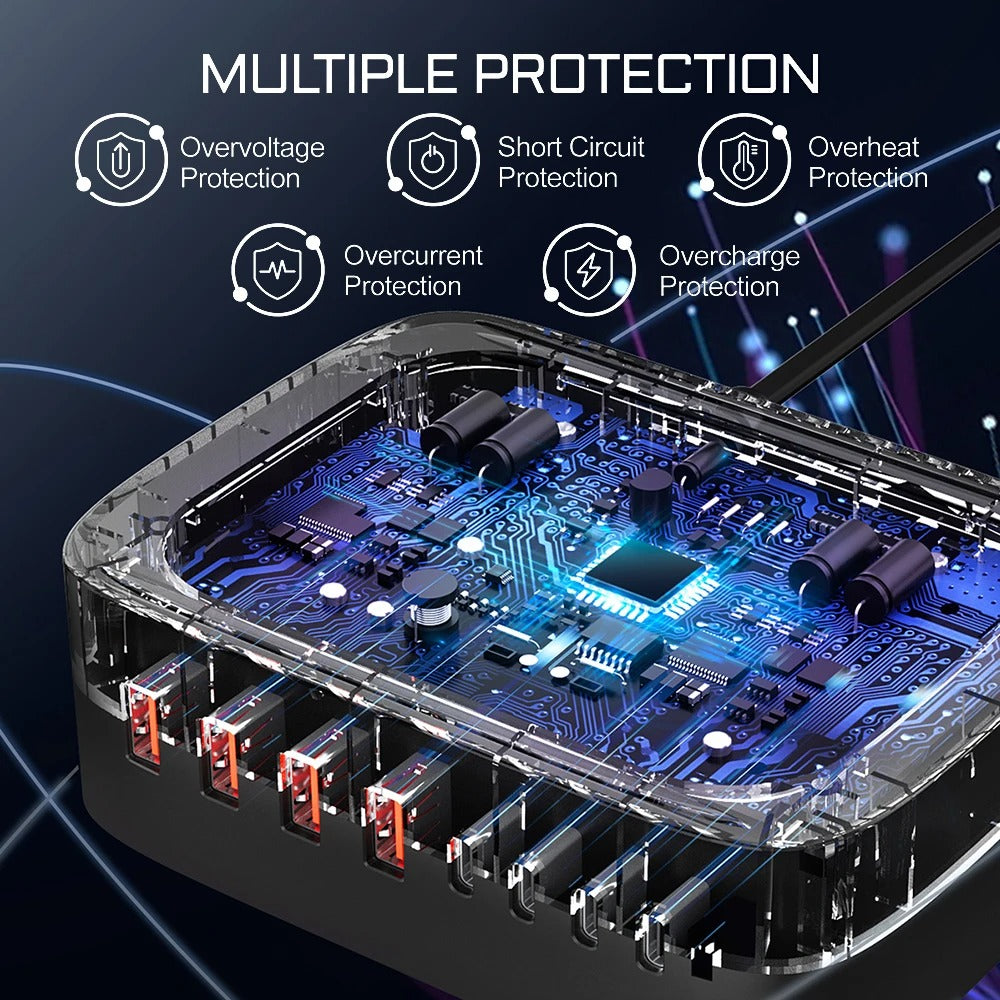 140Watt 8-Port Multi-PD-USB Desktop Schnell Ladestation i70
